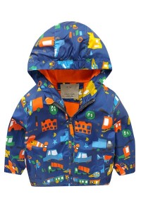 SKCC005 design charge windbreaker jacket inner knitting inner full printed pattern children's clothing garment factory detail view-6